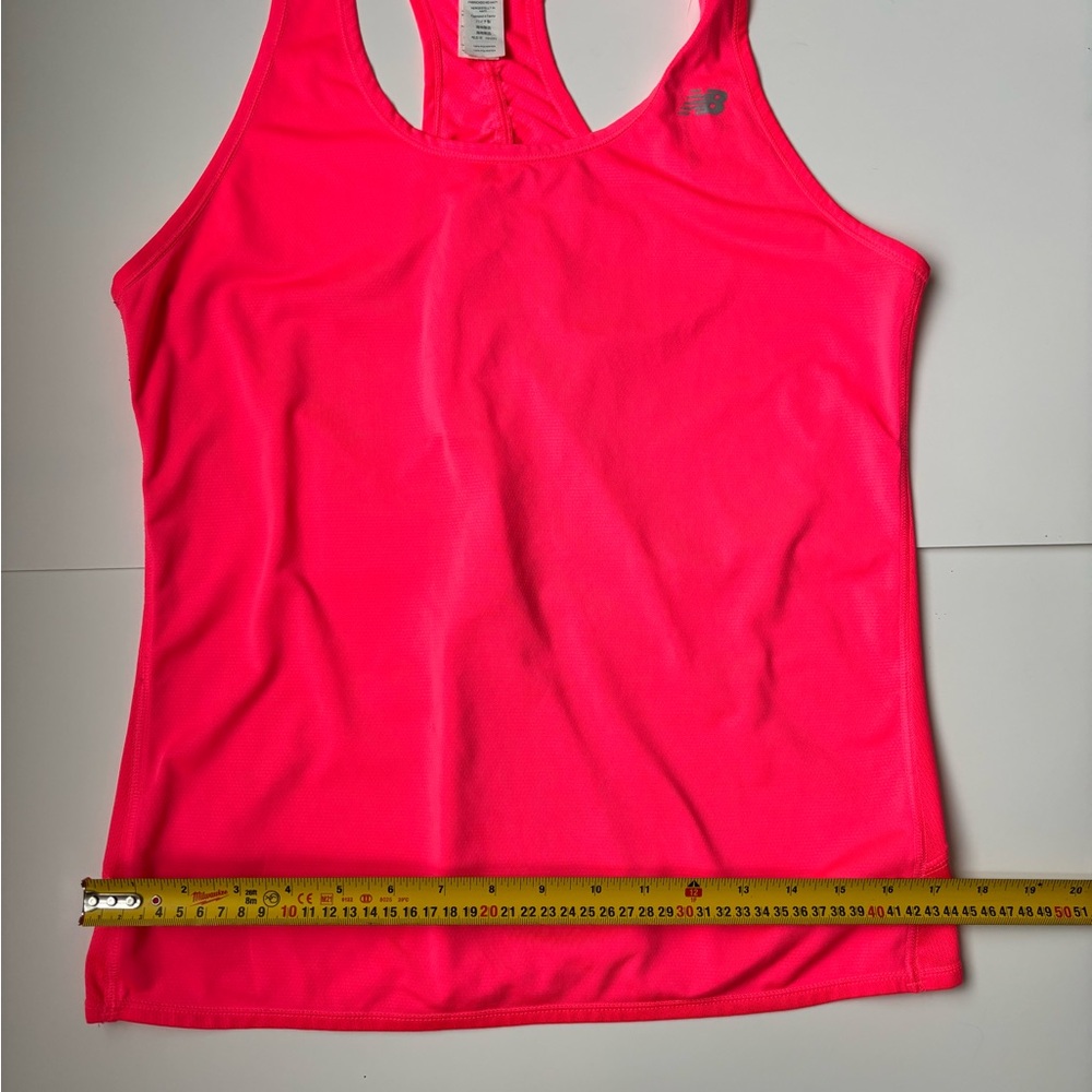 New Balance Neon Pink Racerback Tank Top Medium Women Gym Outdoor Jogging Sporty - Picture 6 of 6